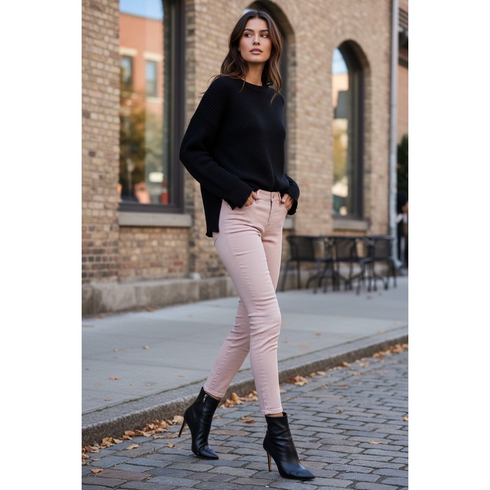 L'AGENCE Margot NWOT‎ High Rise Skinny Jeans Petal Pink 28x26 Stretch Denim $265